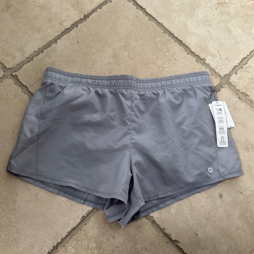RBX‎ Womens Gray Active Running Shorts CR516I Wicking Quick Dry Size Large NWT